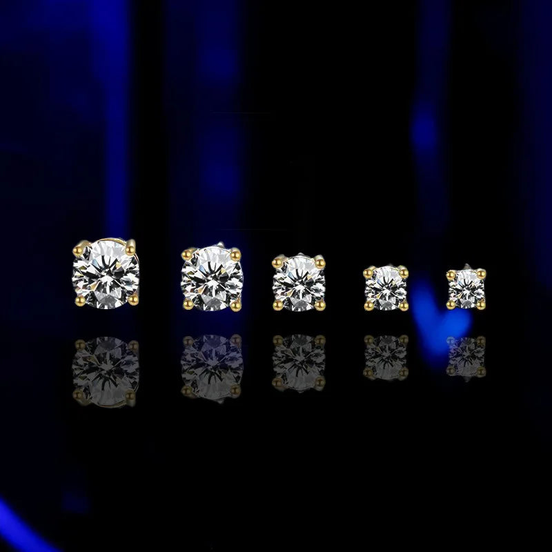Aiternity 100% Real Moissanite Stud Earrings – D Color VVS1 Flawless Sparkle