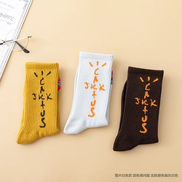 Hip-Hop Style Cotton Socks Trio