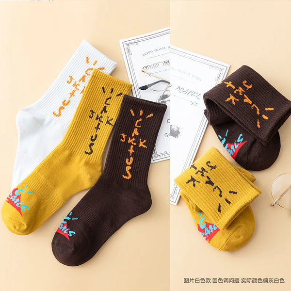 Hip-Hop Style Cotton Socks Trio