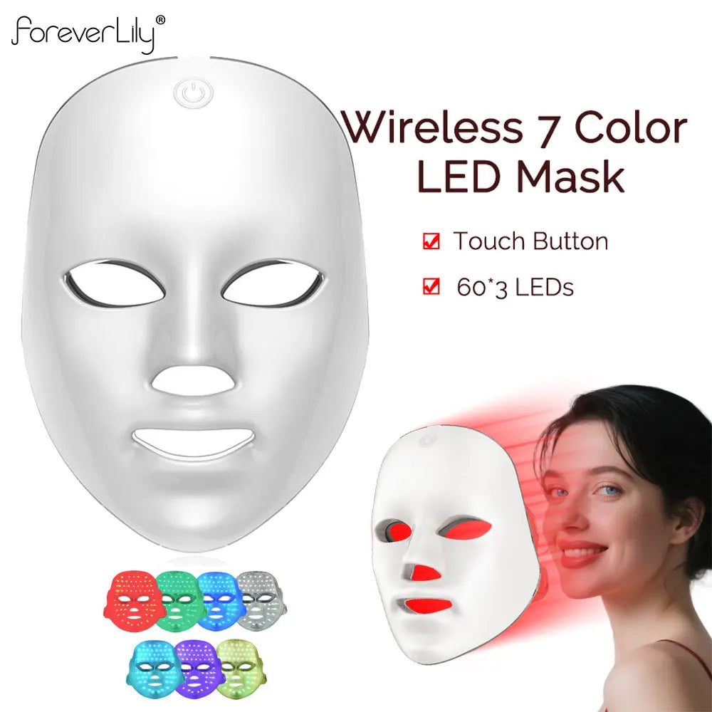 Radiant Glow Wireless 7-Color LED Face Mask Therapy